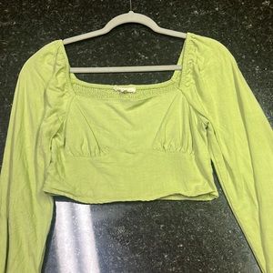 Green off shoulder Top